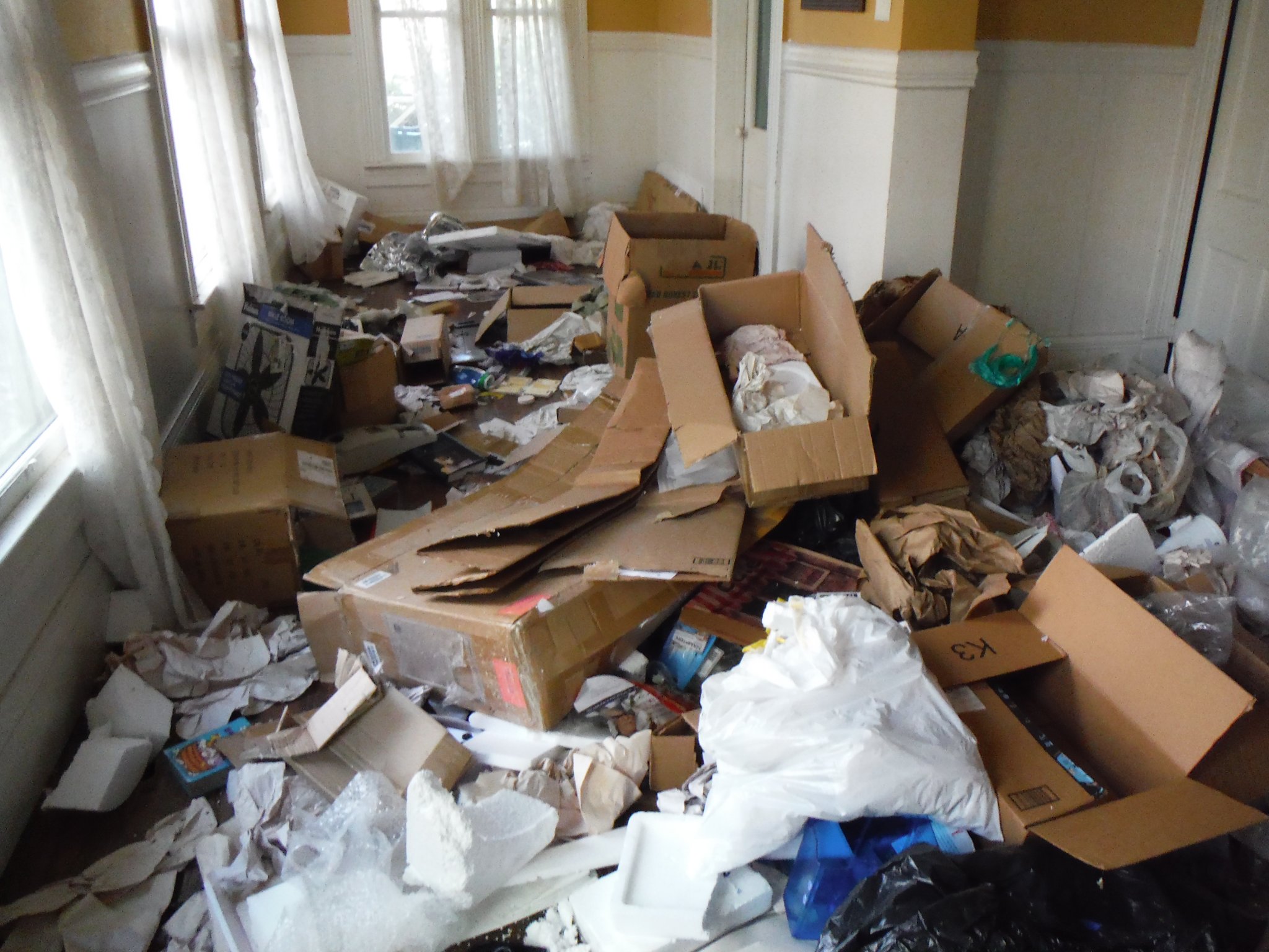 Interior — debris & cardboard